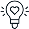 Icon für kreative Ideen, strategische Klarheit und eine Webseite mit eigener Aussagekraft