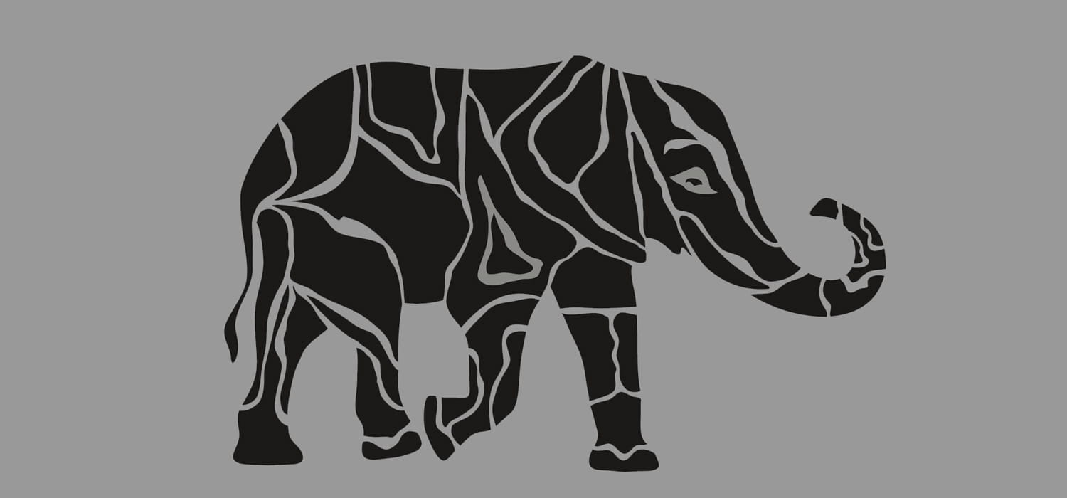 Webseite erneuern mit Erfahrung und Struktur Abstrakter Elefant als Symbol für Erfahrung, Stärke und klare Struktur beim Erneuern einer Webseite